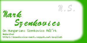 mark szenkovics business card